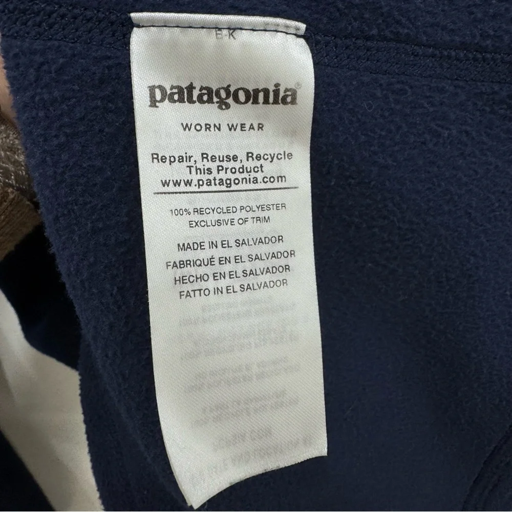 Patagonia Men’s Micro D fleece 1/4 zip pullover Navy Blue Sz Small - Picture 5 of 7